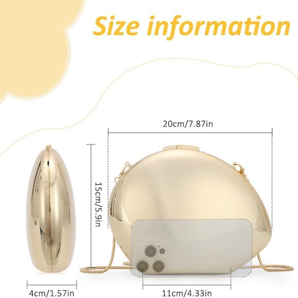 Acrylic Clutch Purse Metallic Evening Bag for Women Party Gift - Picture 2 of 6